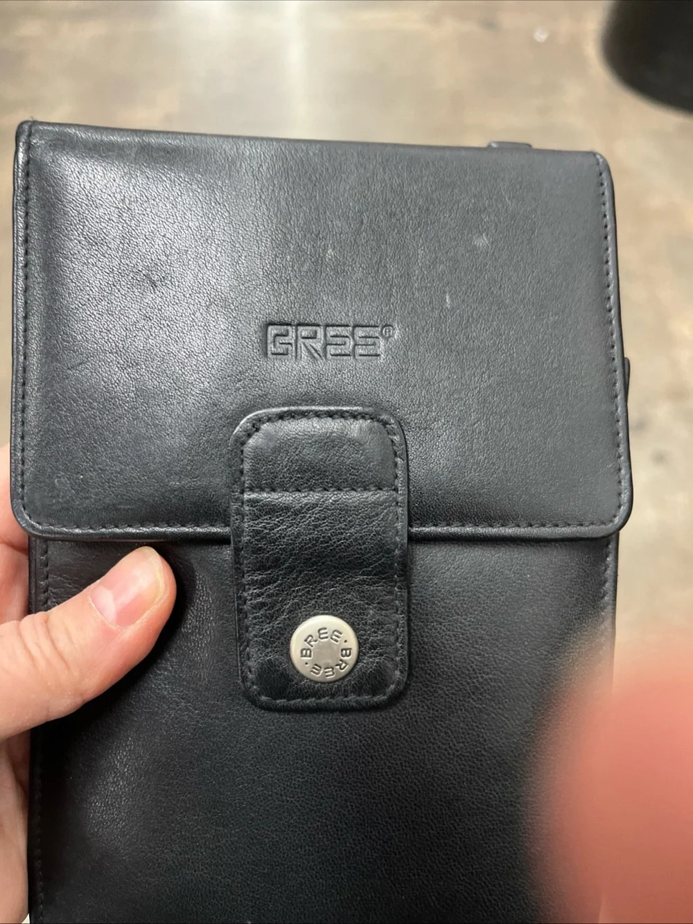 BREE Black Leather Crossbody Wallet Minimalist Luxury Men Travel Designer Bag